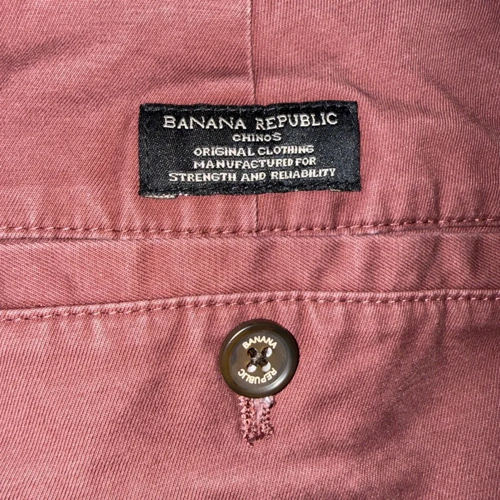 Banana Republic Fulton Skinny Chino Pants Mens 32x32 Burgundy Red Cotton Stretch